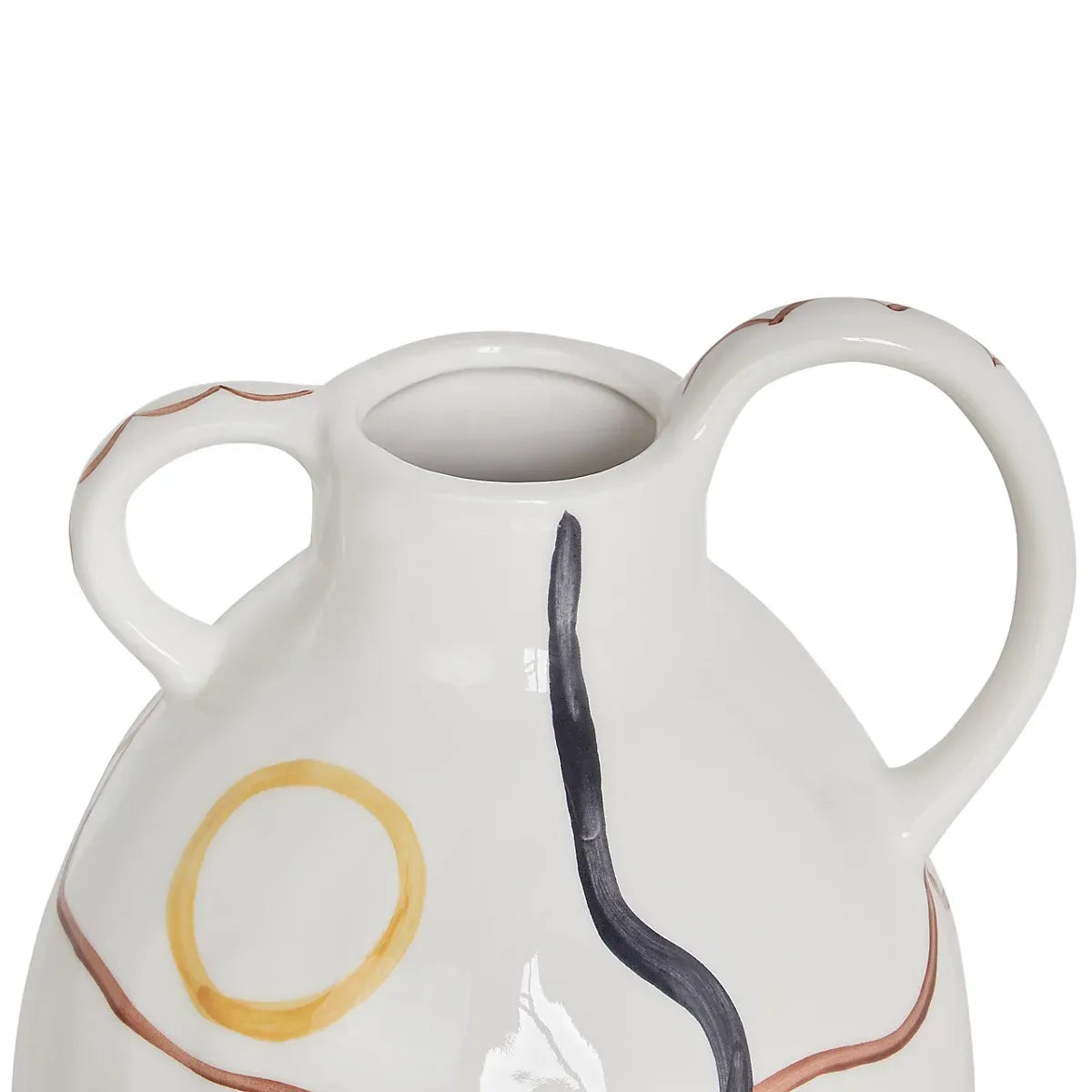 Stoneware Flower Vase Dory 28cm White Modern Decor For Home-Furniture Kingdom